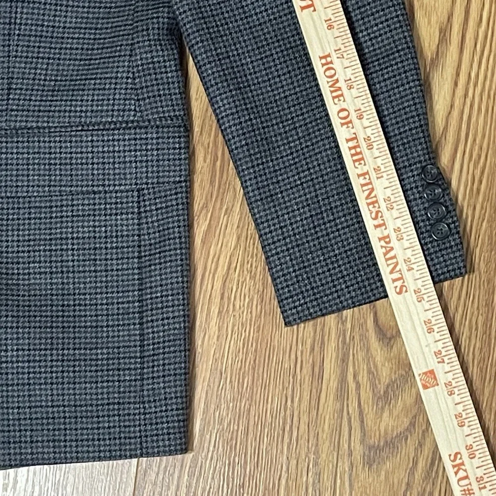 Chaps Ralph‎ Lauren 42R Gray Black Houndstooth 100% Lambswool Blazer Sports Coat